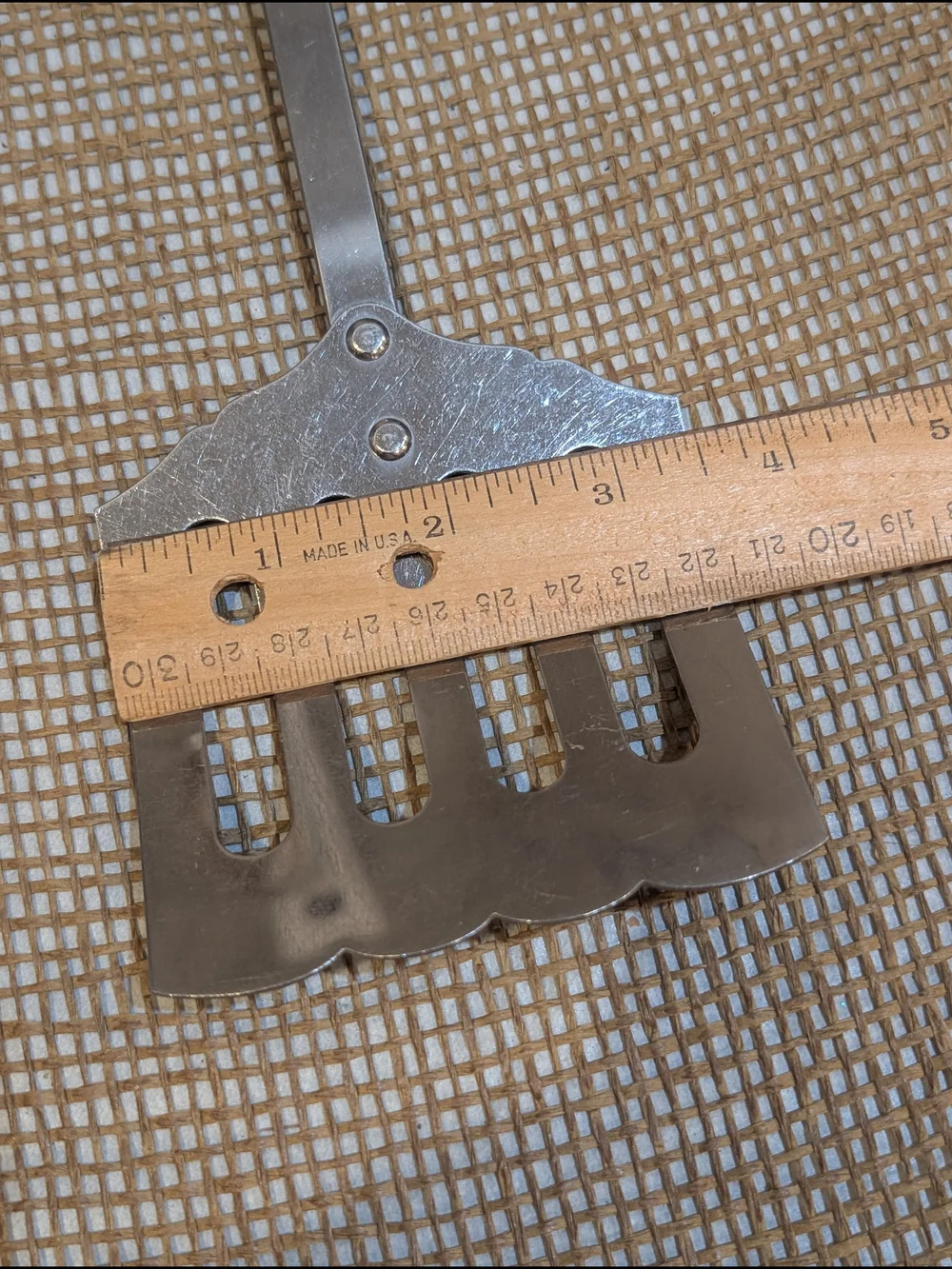 Vintage Stanhome Slotted Metal Turner with Marbled Brown Handle